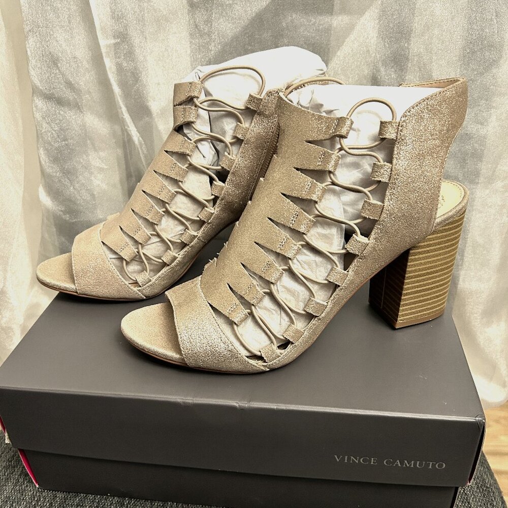 Vince Camuto New Metallic Beige Sandals / Heels size 10w